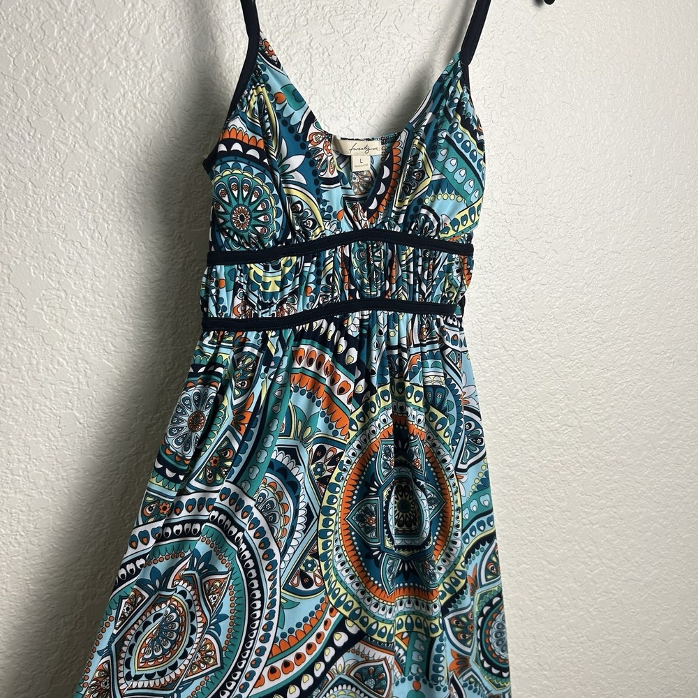 Vintage Y2K Forever 21 Maxi Dress Sz Large Built-in Bra Adjustable Straps